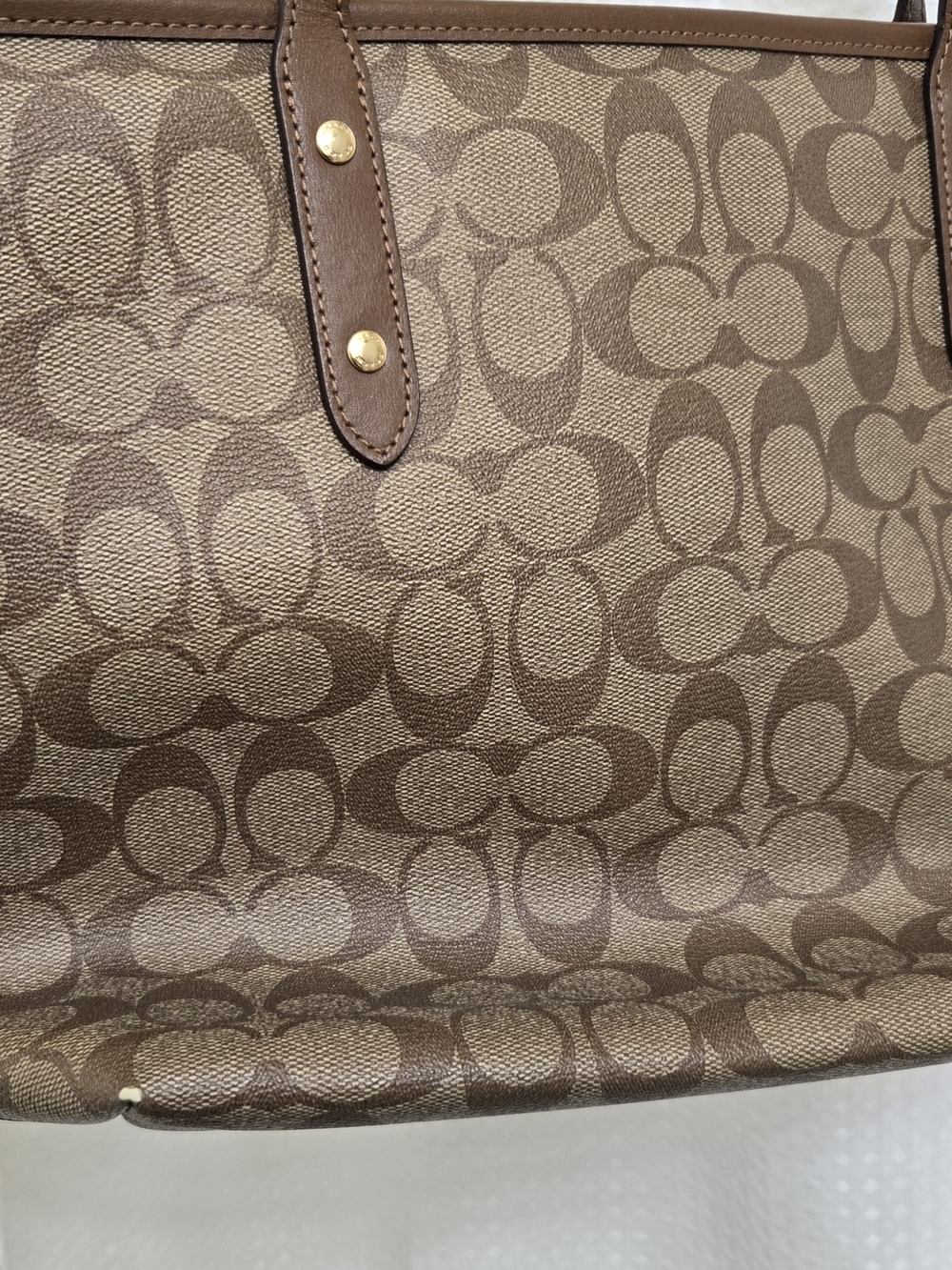 Coach Women's Brown Signature Tote Bag - Picture 2 of 7